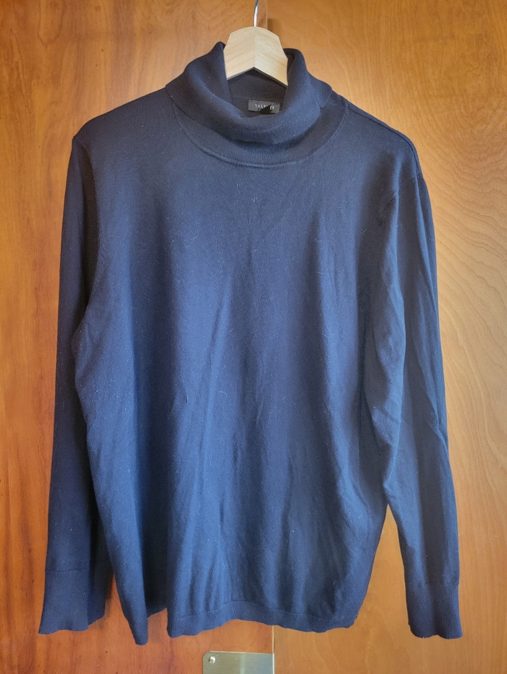 Talbots Black Turtleneck with Button Detail